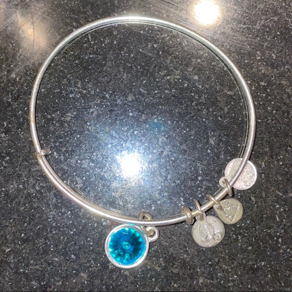 Aquamarine Alex and Ani Silver Bracelet